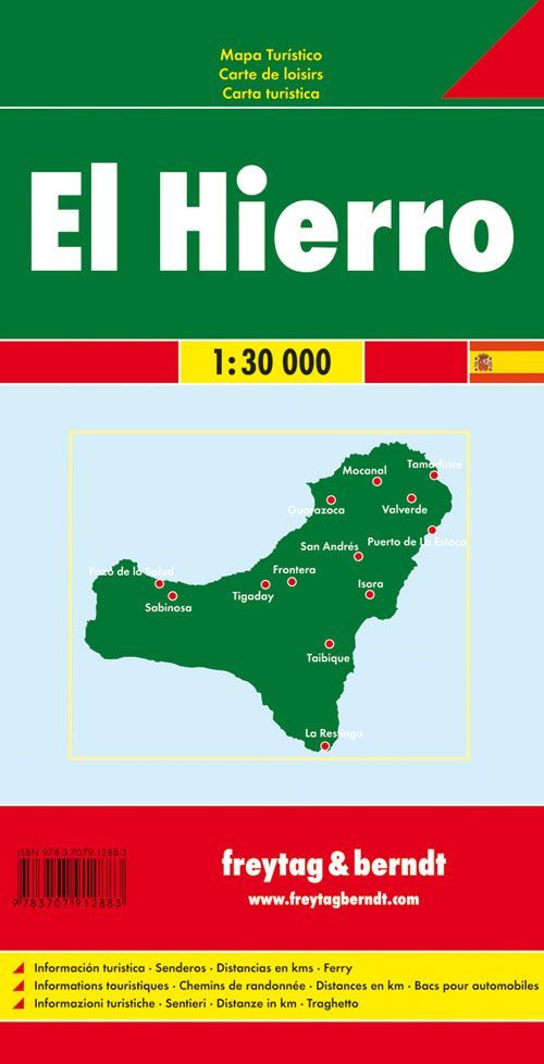 Baksiden av Freytag & Berndt veikart over El Hierro.