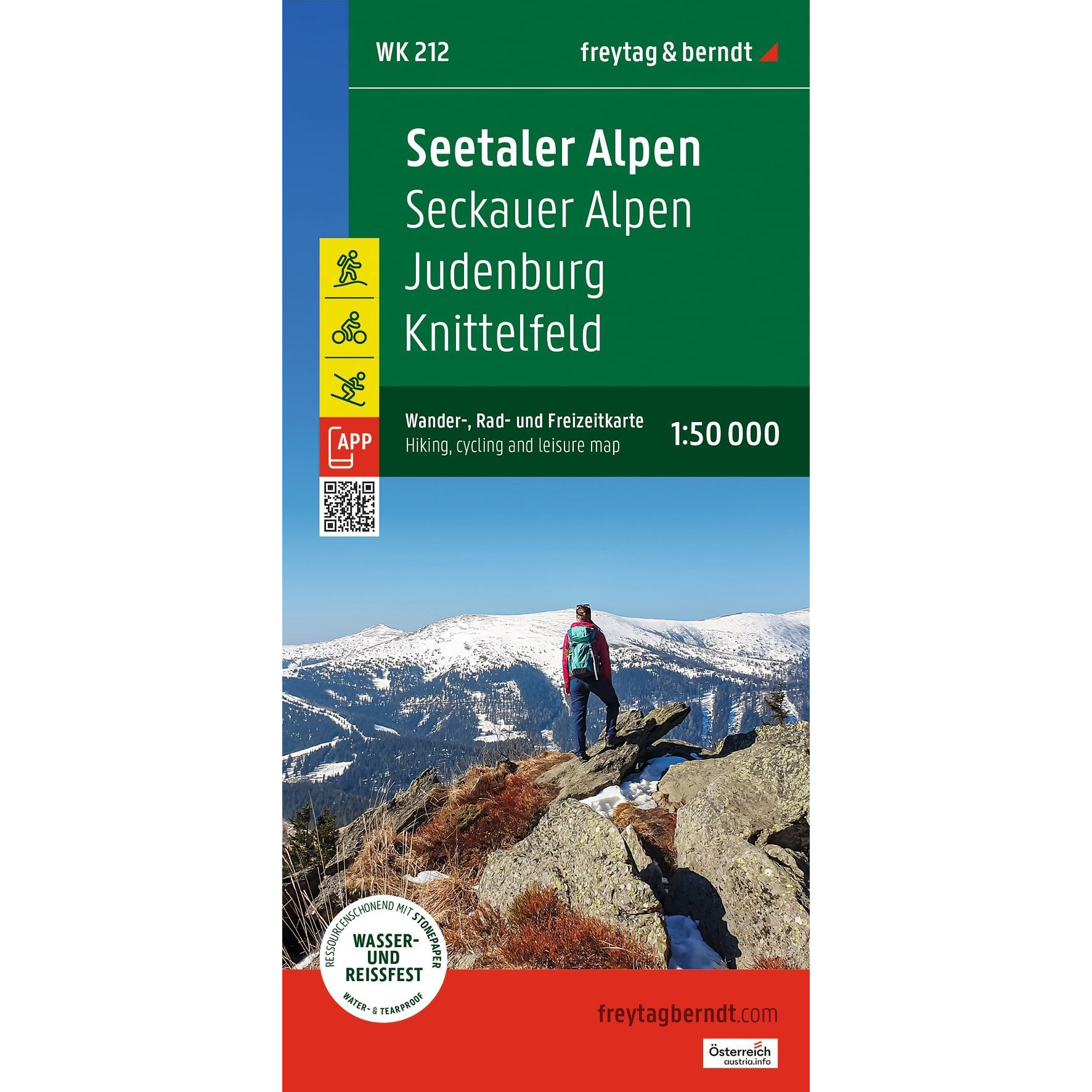 Forsiden av Seetaler Alpene turkart fra freytag & berndt
