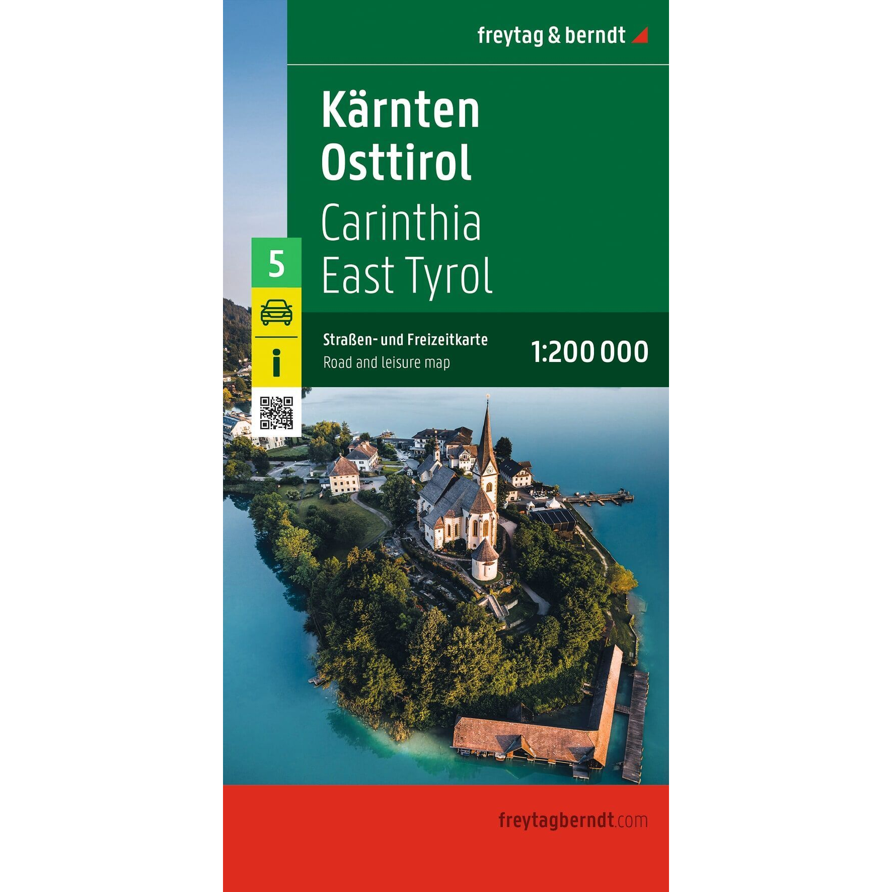 Freytag & Berndt veikart over Kärnten og Øst-Tirol i målestokk 1:200 000.