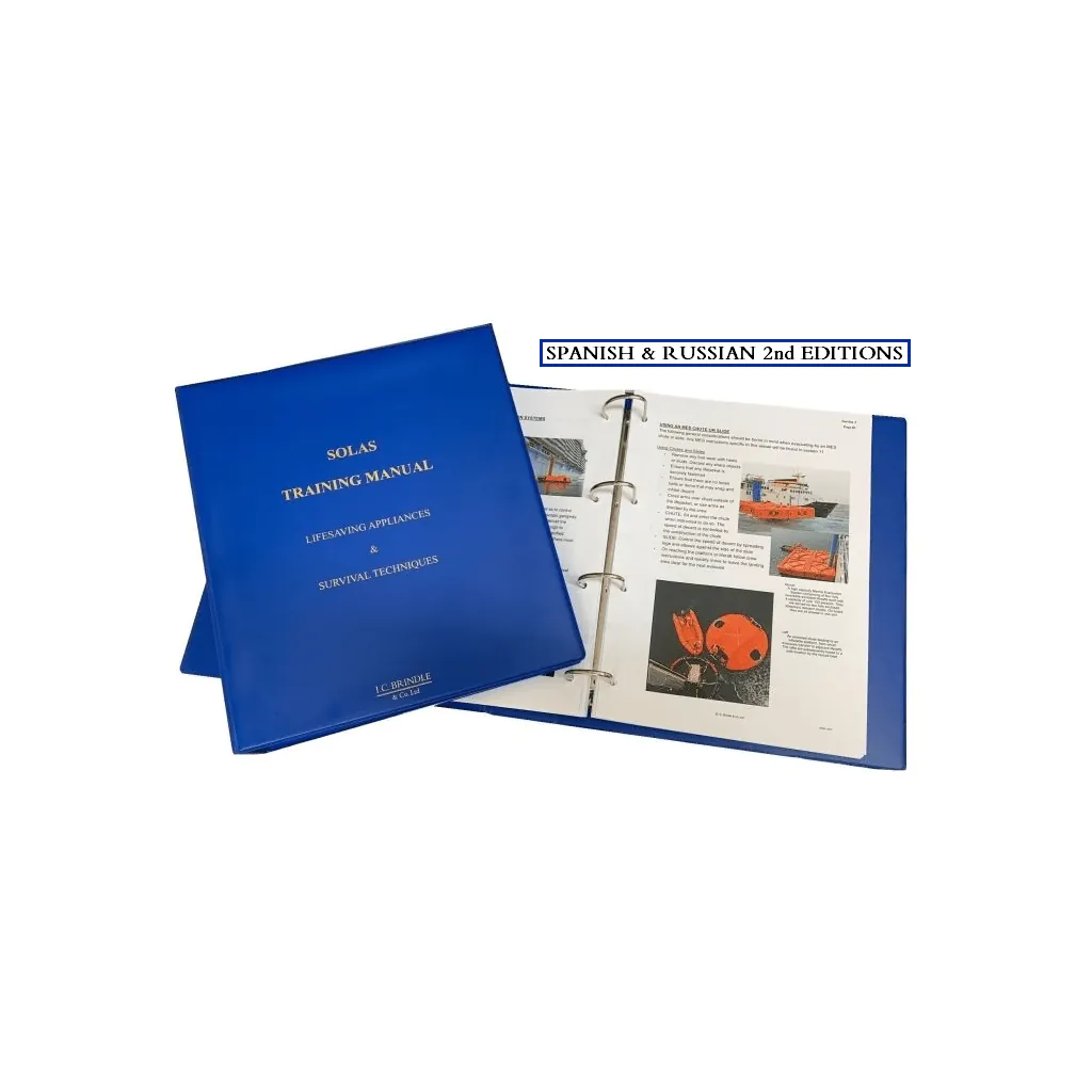 SOLAS LSA Training Manual med perm og oppslått innhold