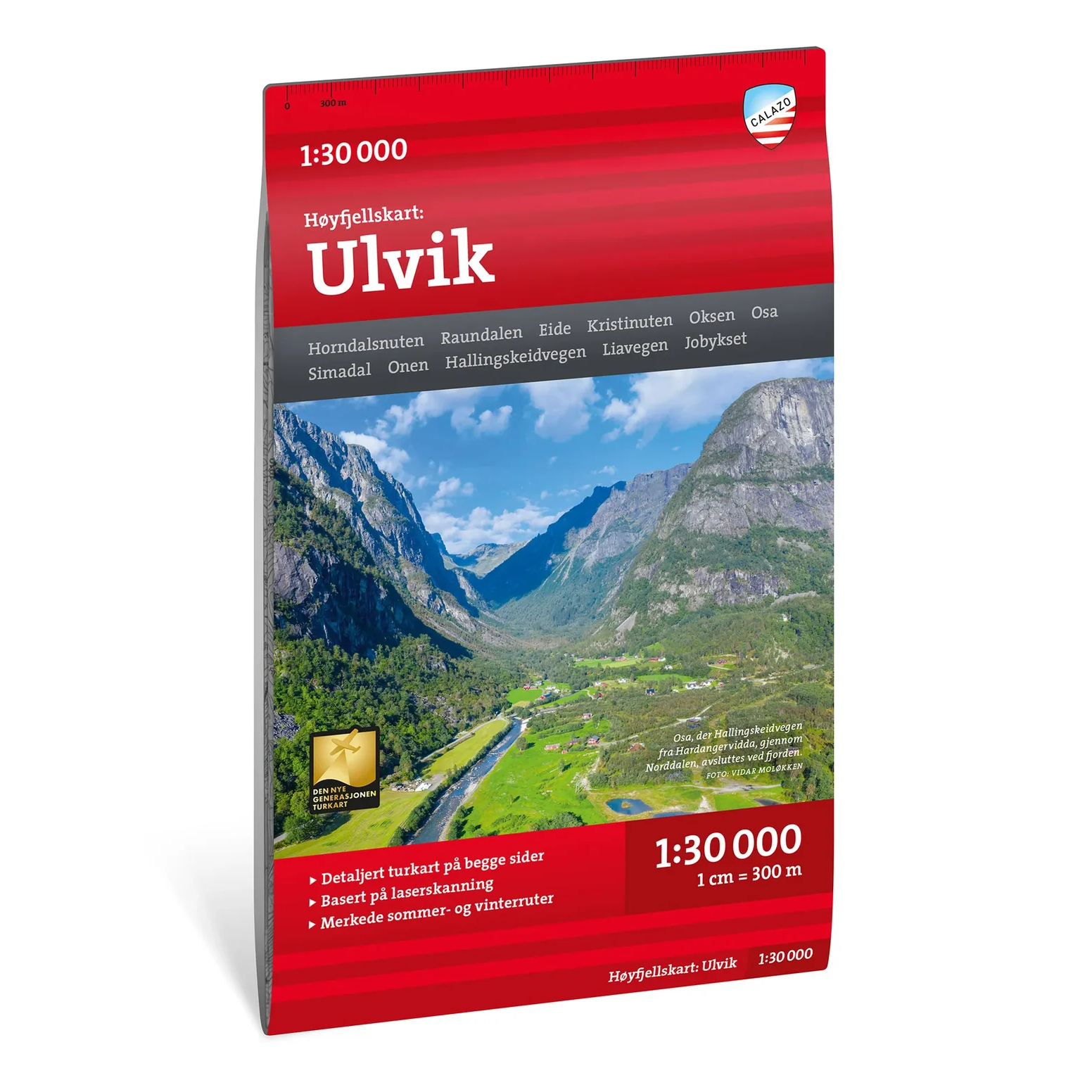 Calazo høyfjellskart over Ulvik i målestokk 1:30 000.