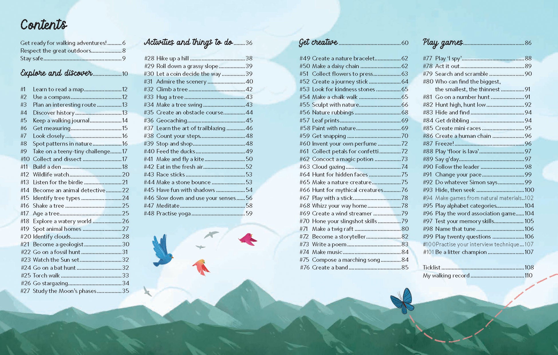 101 Things to Do on a Walk – Lonely Planet Kids (engelsk) – bla i boken