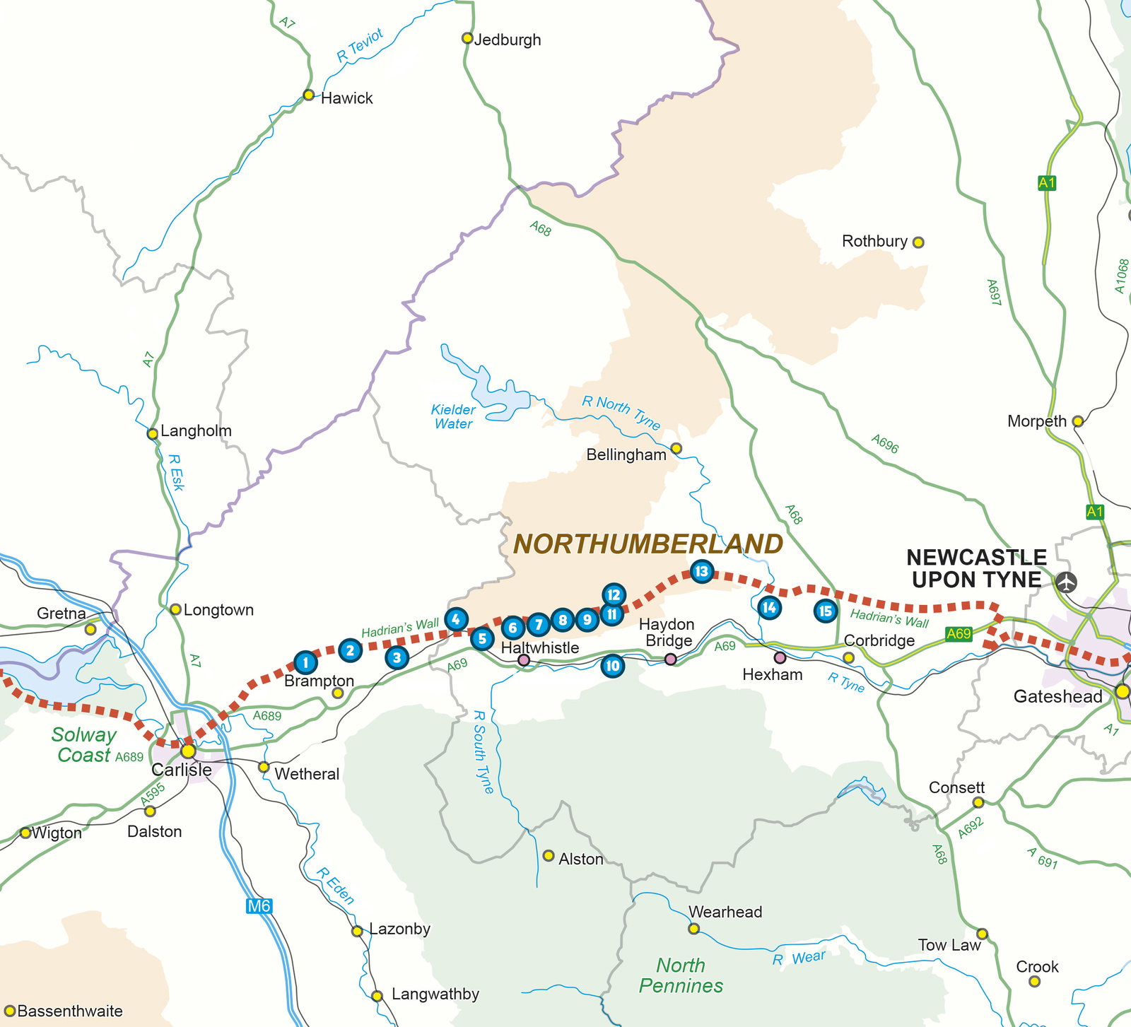 Short Walks Hadrian's Wall – bla i boken