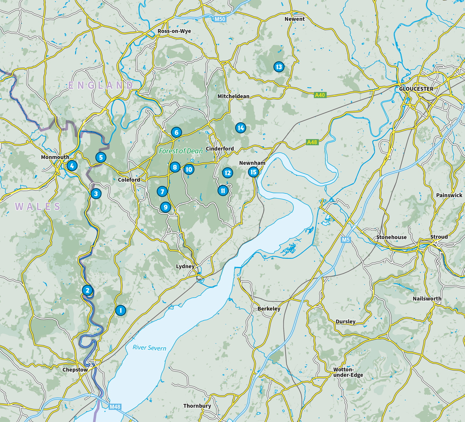 15 Short Walks in the Forest of Dean – bla i boken