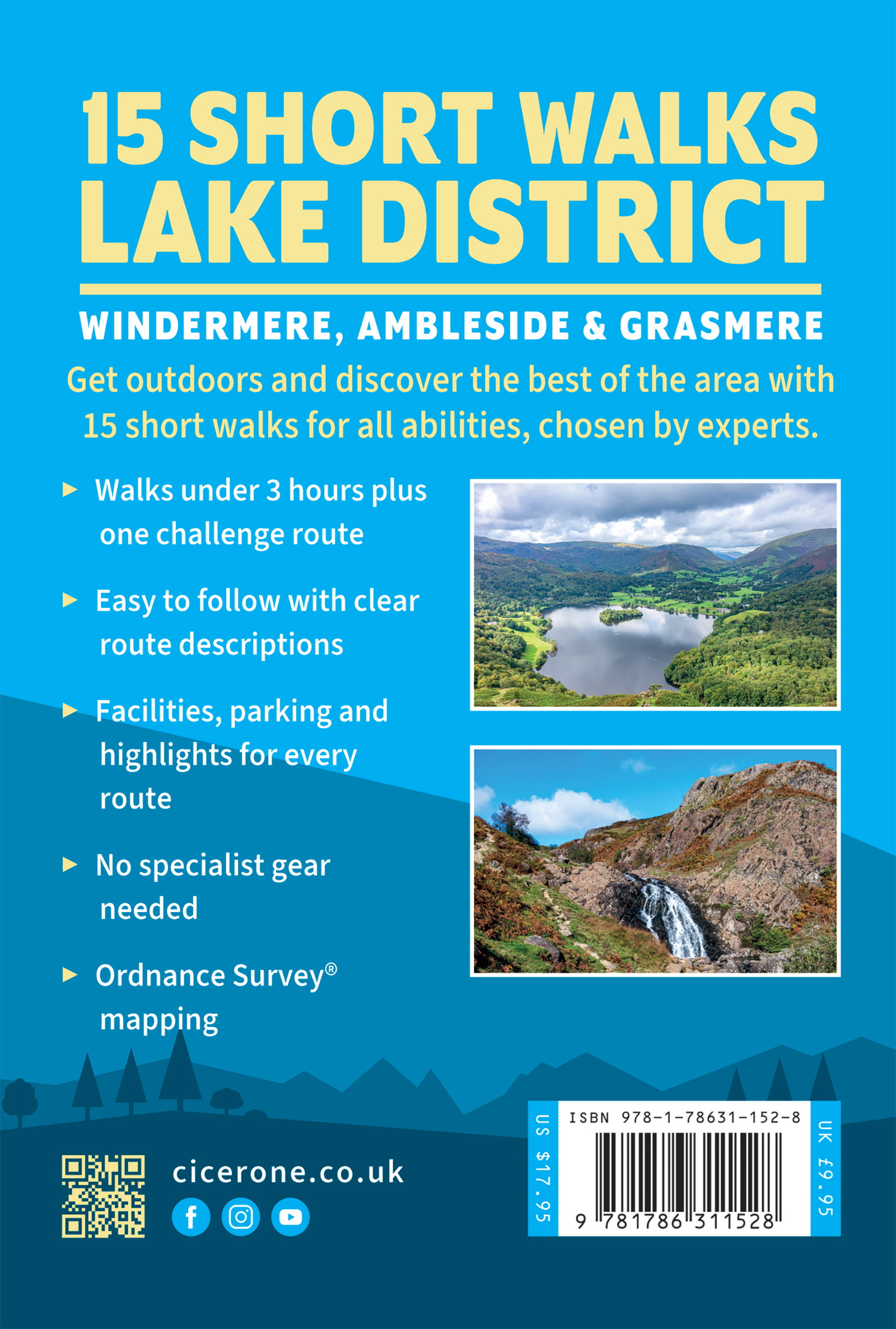 Bakside av 15 Short Walks in the Lake District: Windermere Ambleside and Grasmere