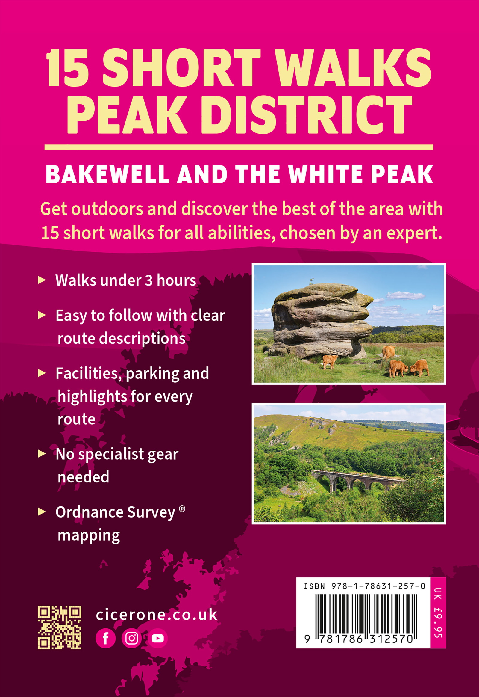 Back cover of 15 Short Walks in the Peak District - Bakewell and the White Peak