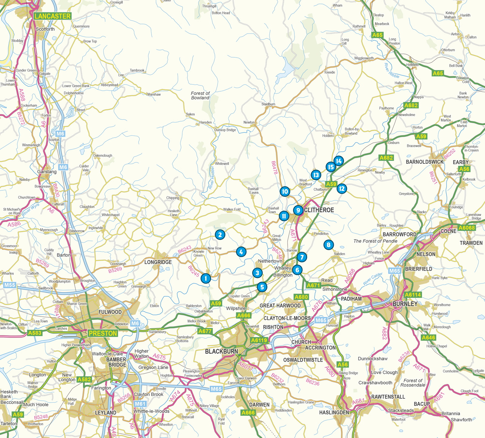 15 Short Walks in the Ribble Valley – bla i boken