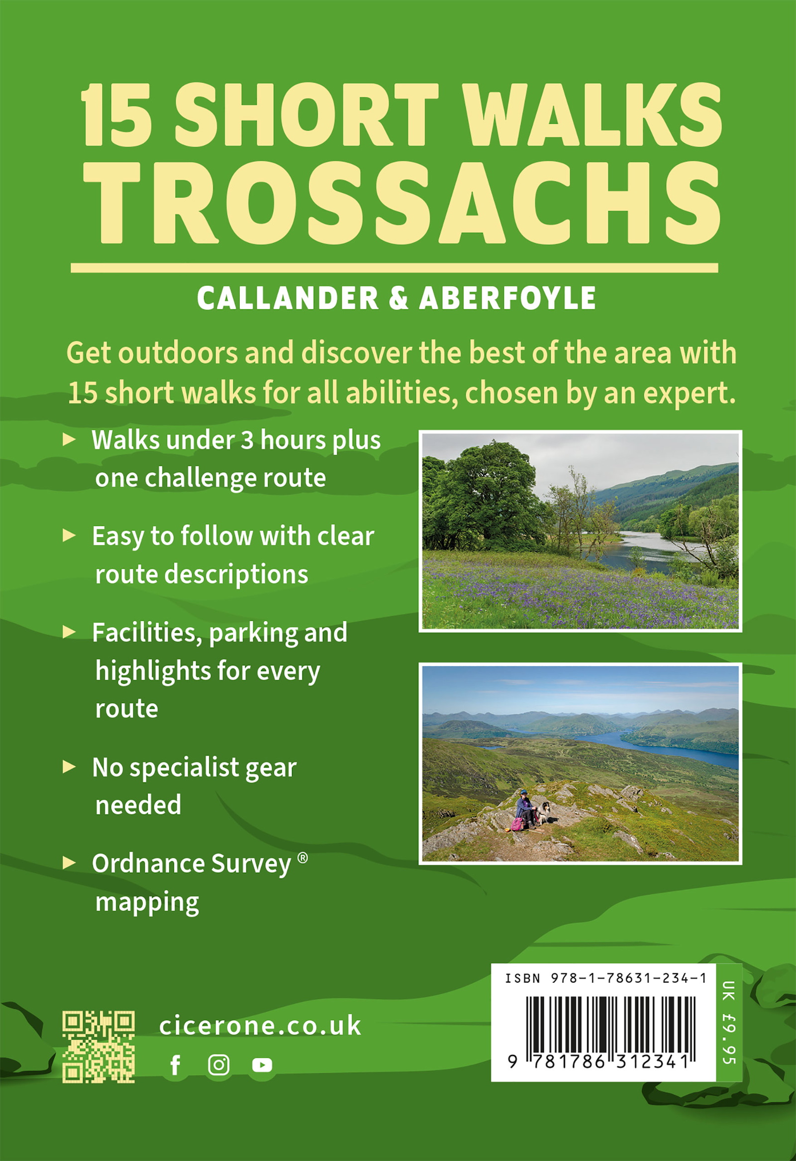 Back cover of 15 Short Walks in the Trossachs - Callander and Aberfoyle