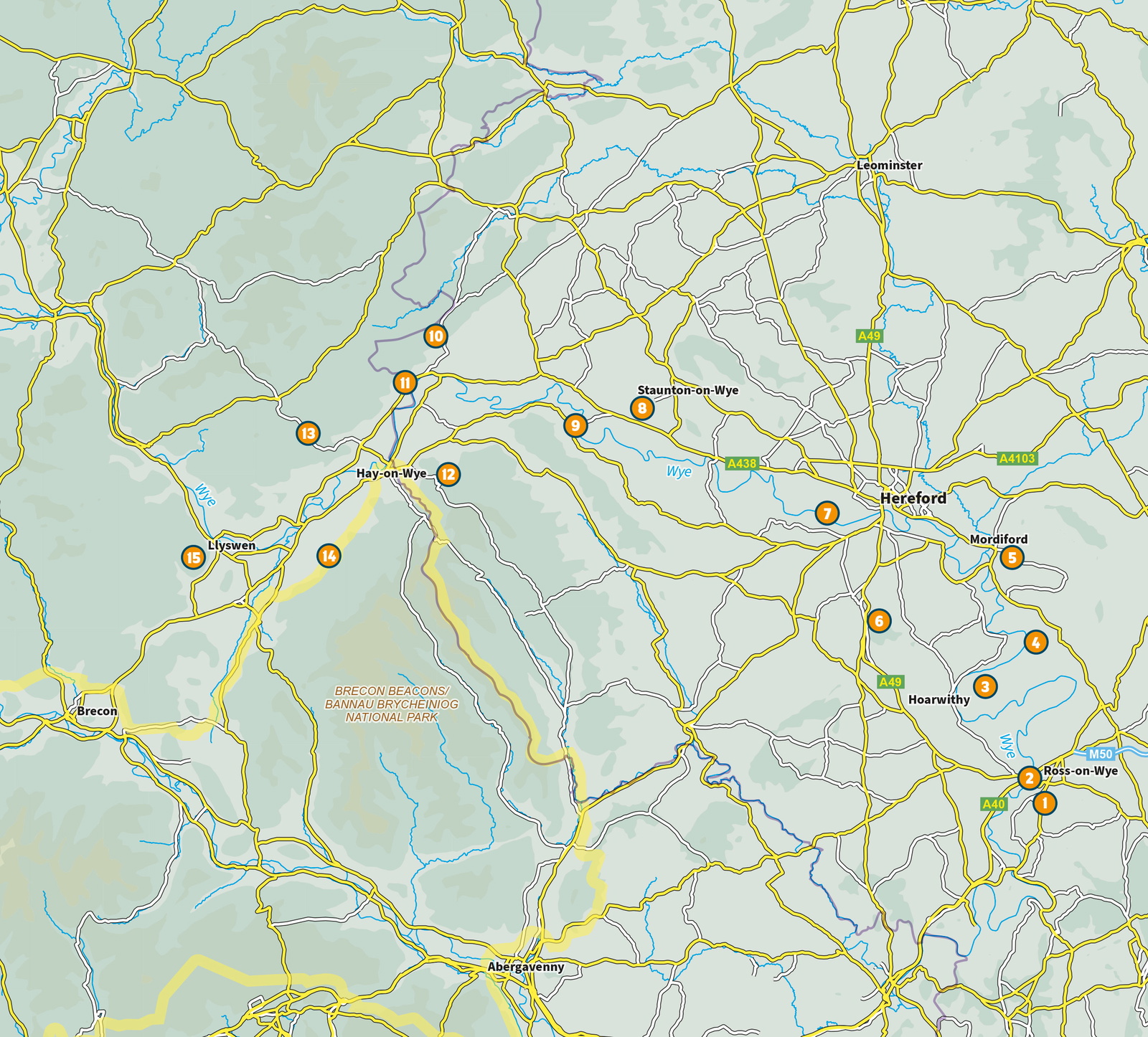 15 Short Walks in the Wye Valley – bla i boken
