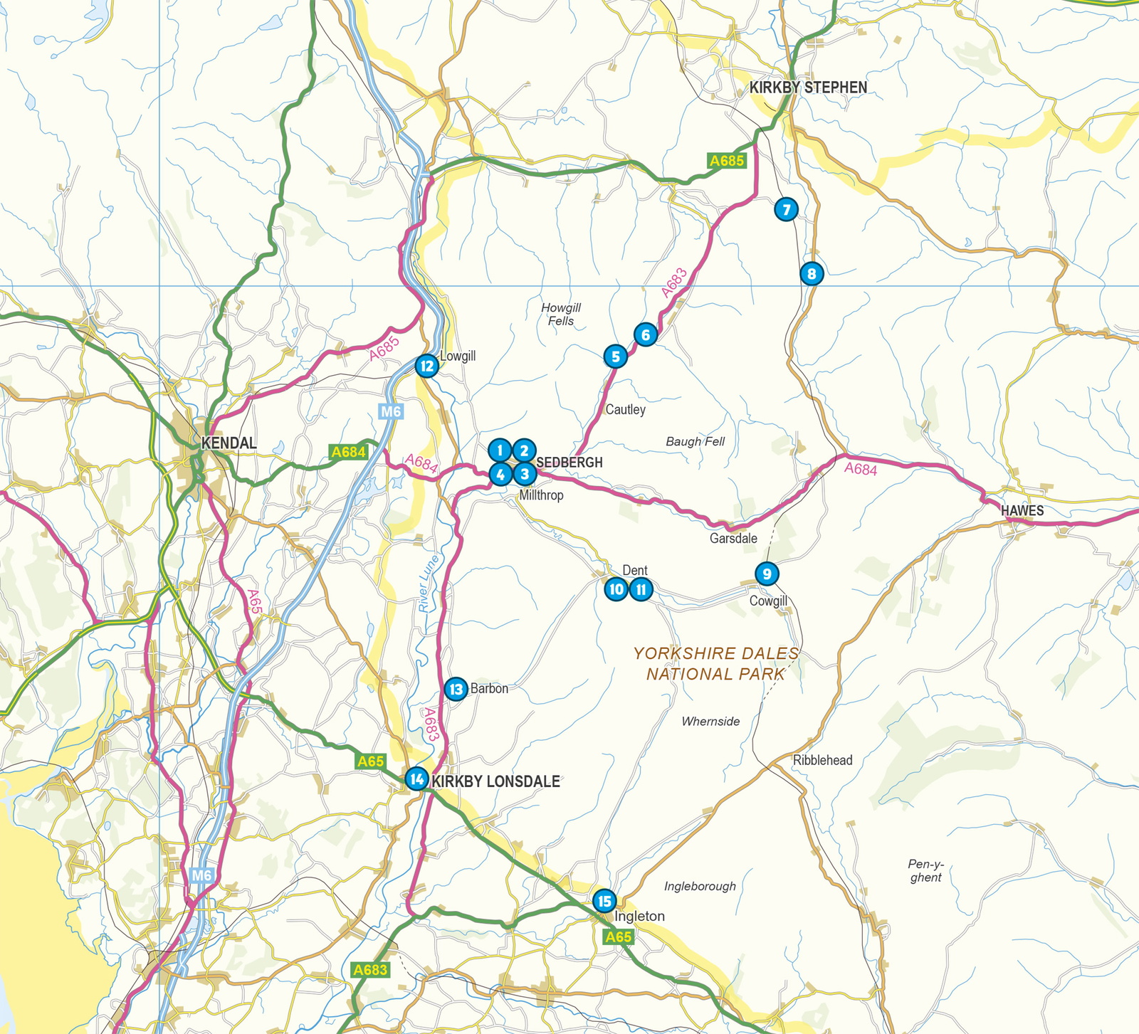15 Short Walks in the Yorkshire Dales - Sedbergh, Kirkby Lonsdale and Ingleton – bla i boken