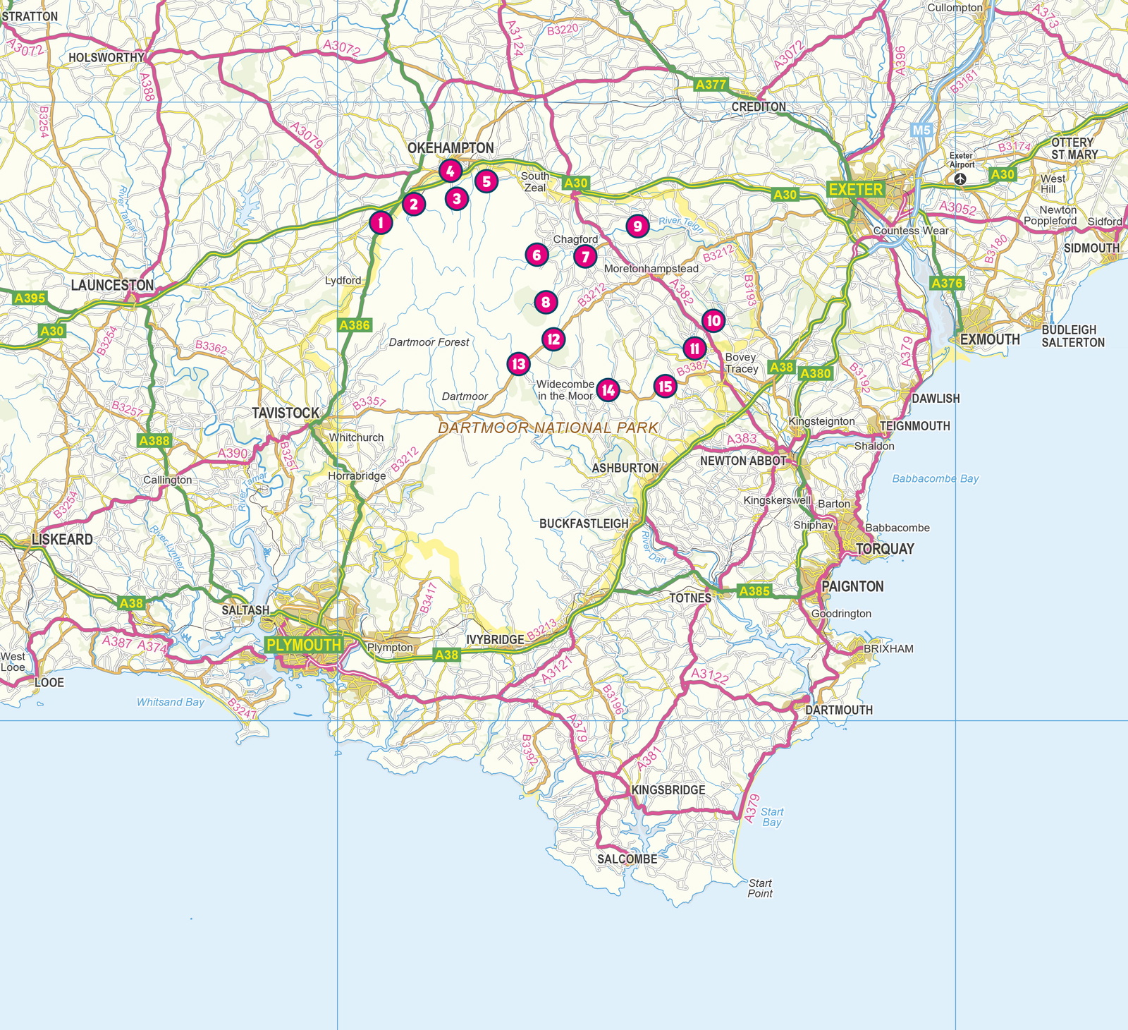 15 Short Walks on Dartmoor North - Okehampton and Chagford – bla i boken