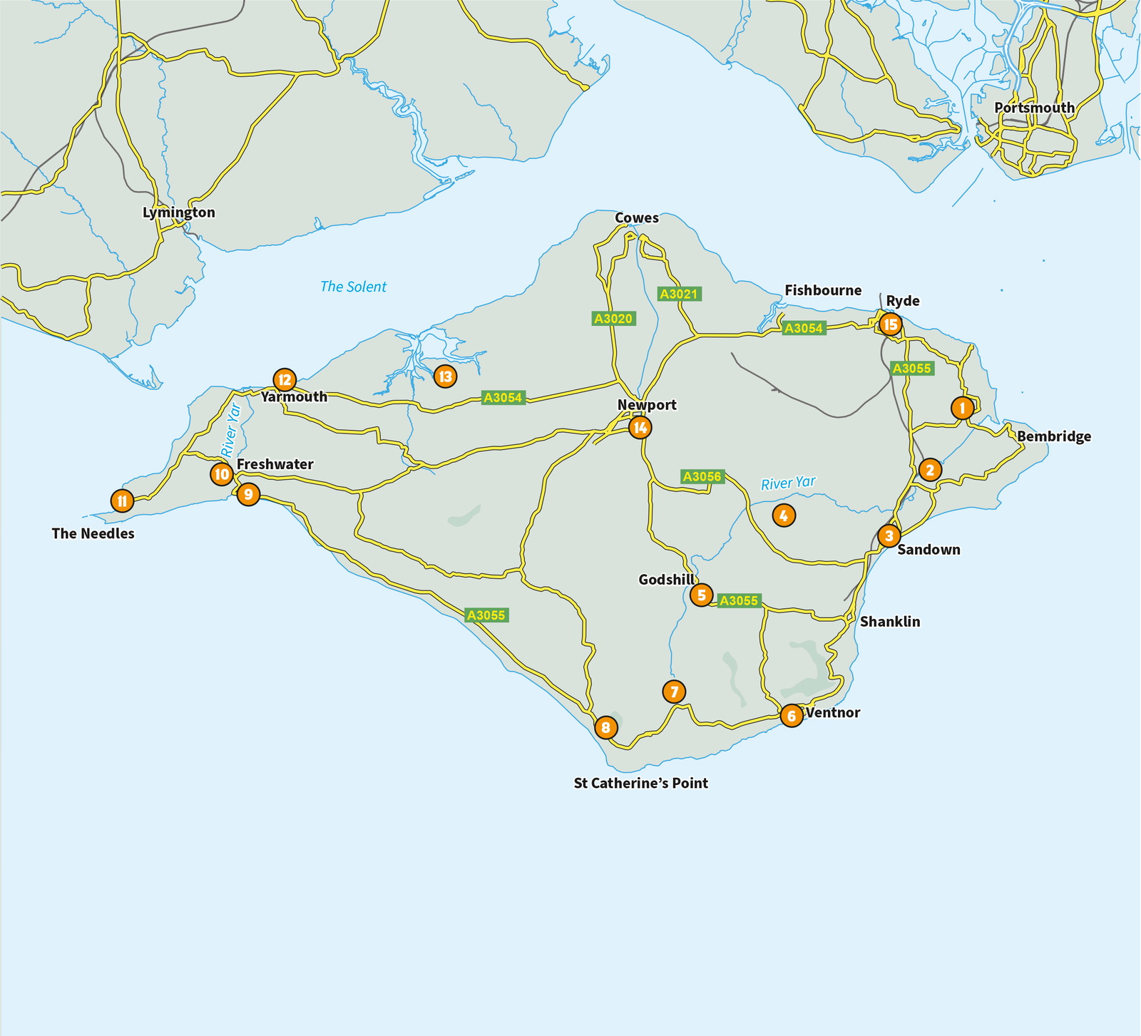 15 Short Walks on the Isle of Wight – bla i boken