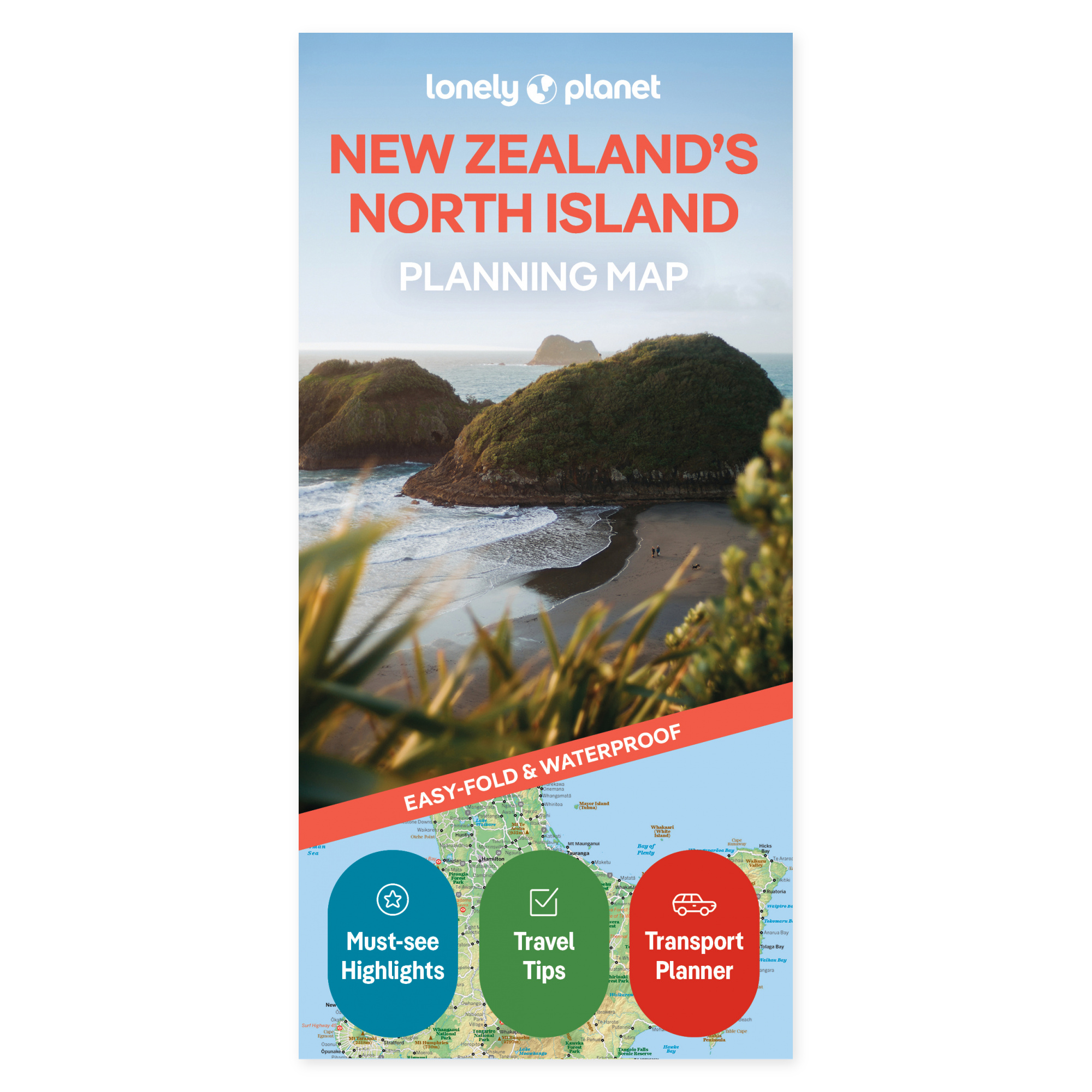 Lonely Planet New Zealand's North Island Planning Map – omslag