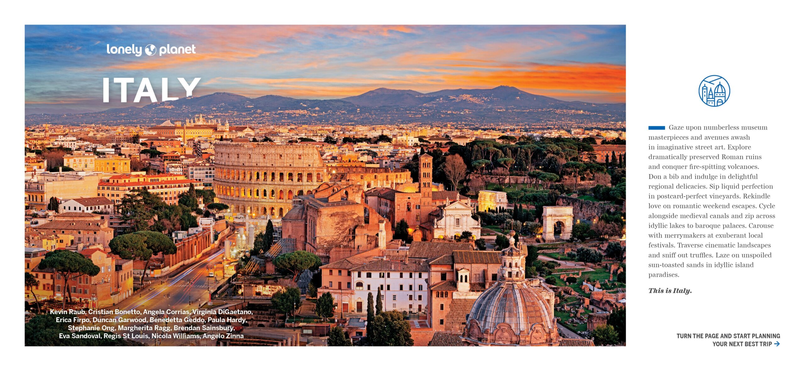 Experience Italy – Lonely Planet (engelsk) – bla i boken
