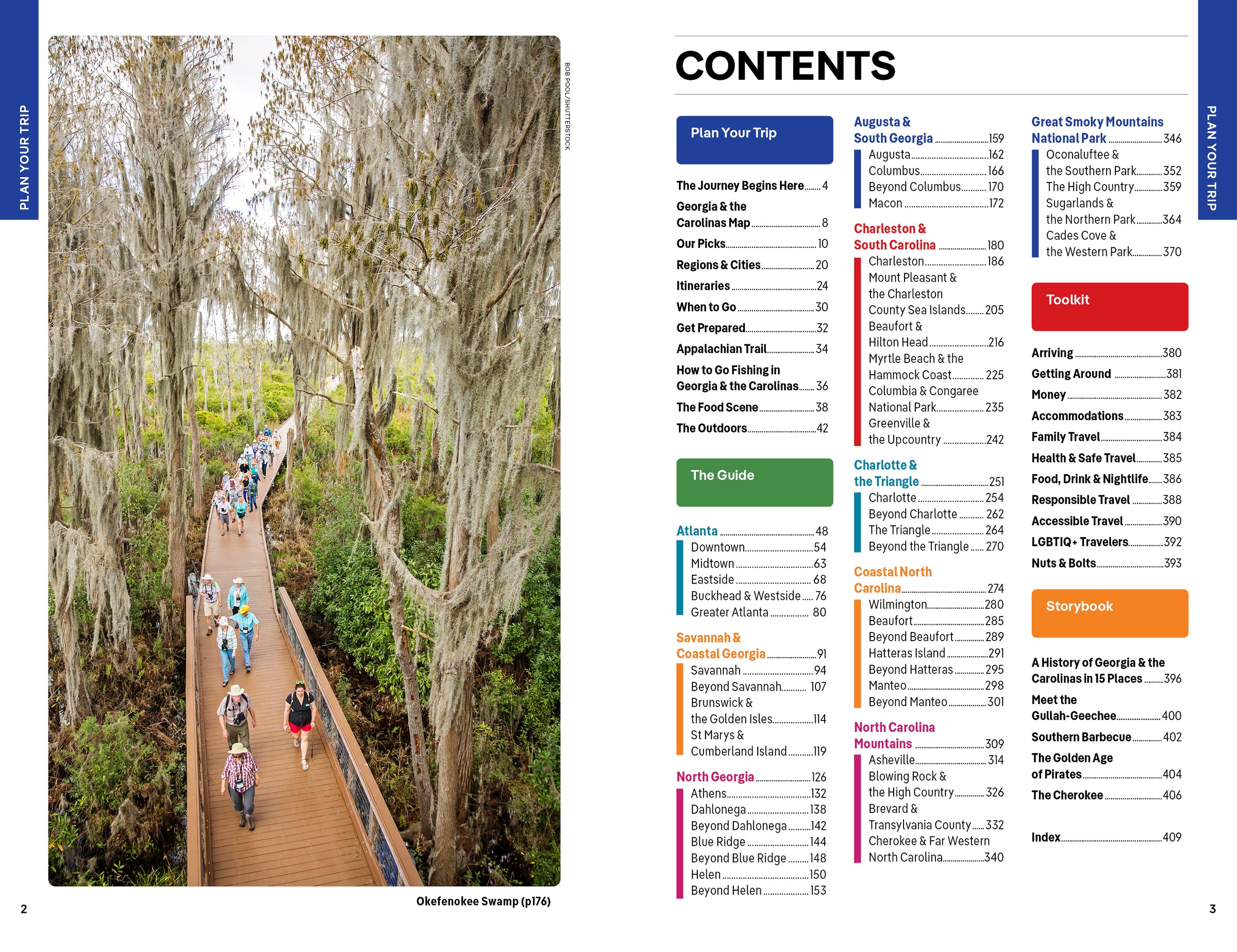 Georgia & the Carolinas – Lonely Planet (engelsk) – bla i boken