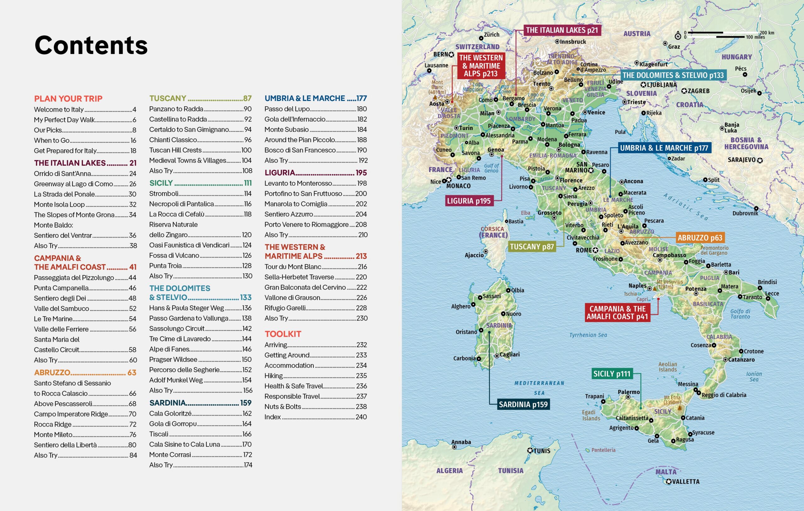 Best Day Walks Italy – Lonely Planet (engelsk) – bla i boken