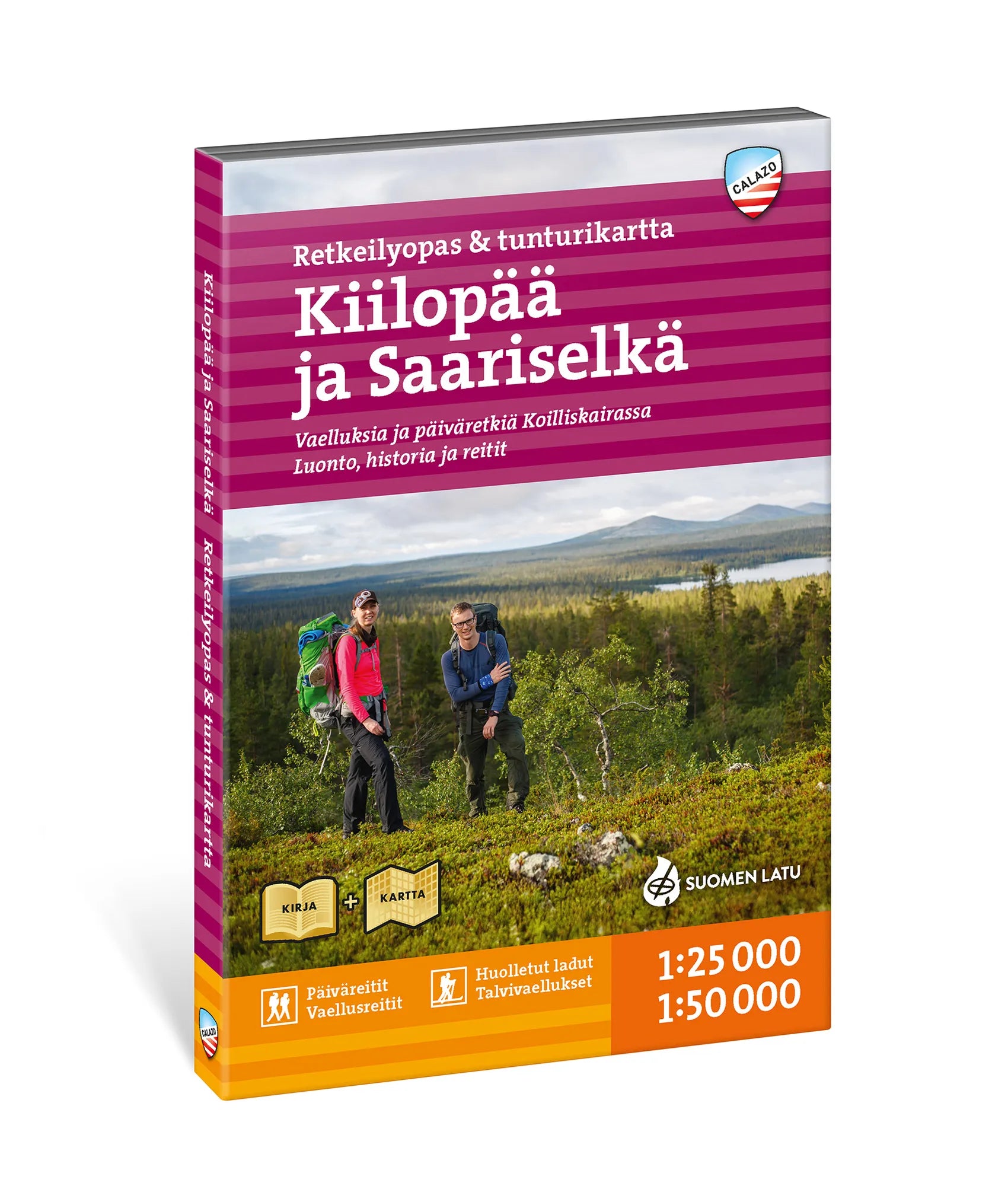 Kiilopää og Saariselkä – turguide med turkart (finsk) – omslag