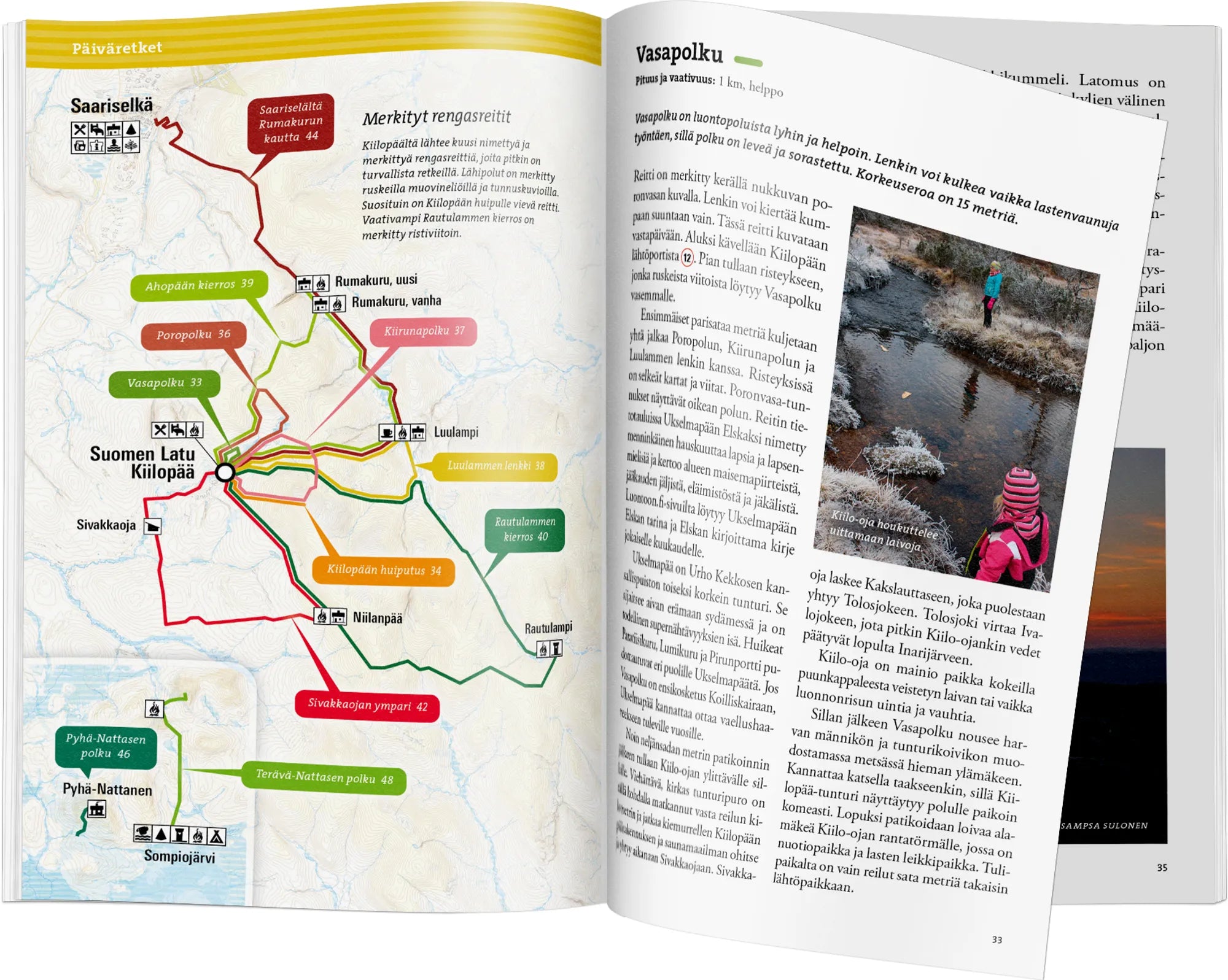 Kiilopää og Saariselkä – turguide med turkart (finsk) – produktillustrasjon 2