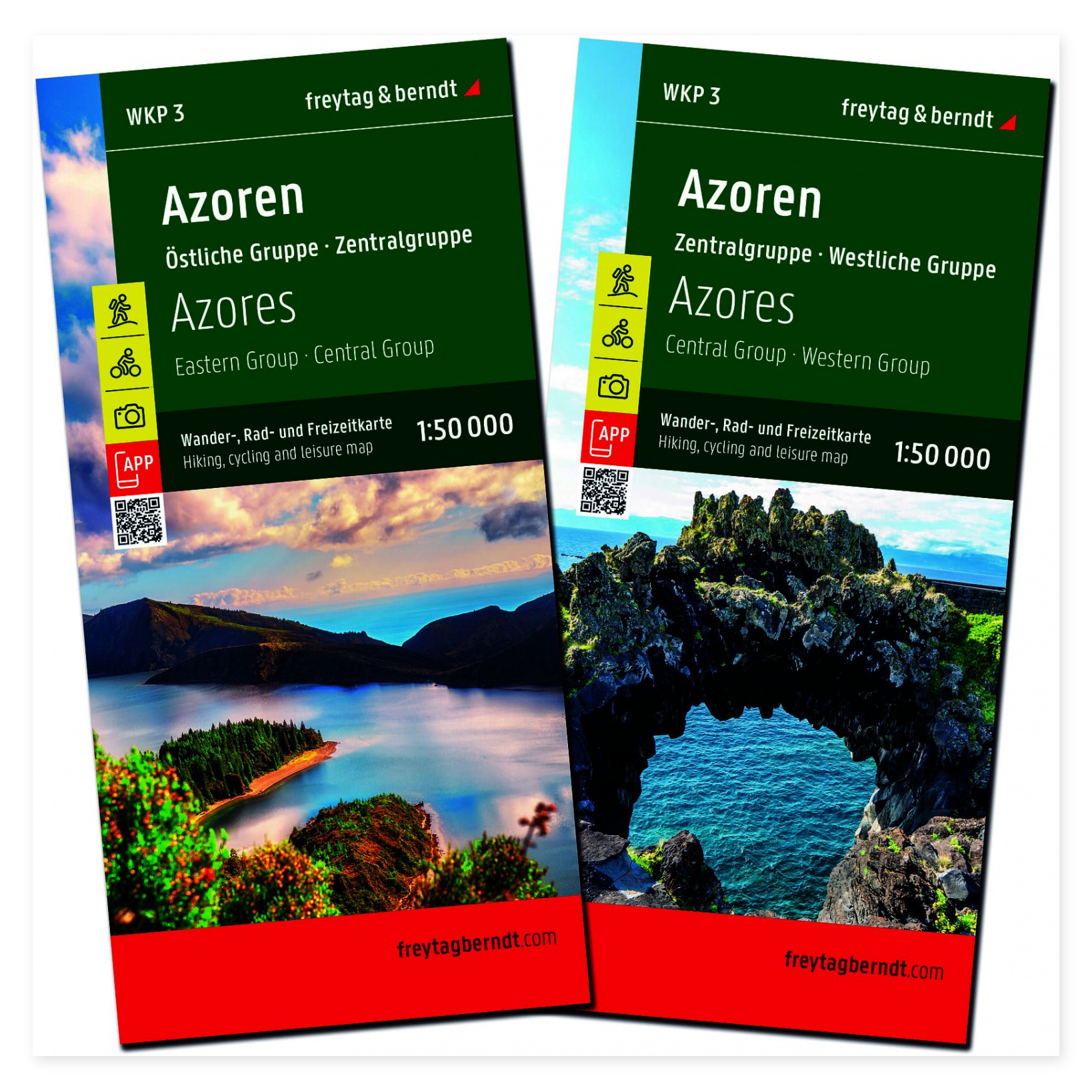 Vandrekart-sett over Azorene i målestokk 1:50 000