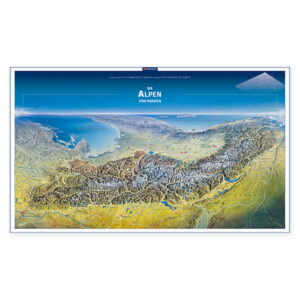Panoramaplakat av Alpene sett fra nord fra KOMPASS