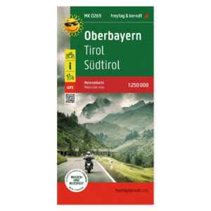 Oberbayern, Tirol og Sør-Tyrol – motorsykkelkart 1:250 000 (vannfast) – forside