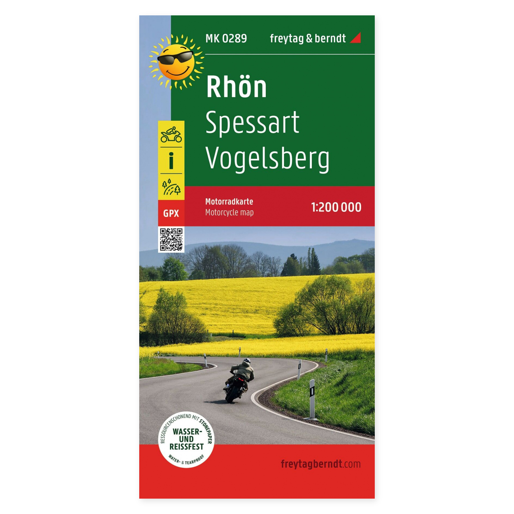 Rhön, Spessart og Vogelsberg – motorsykkelkart 1:200 000 (vannfast) – forside
