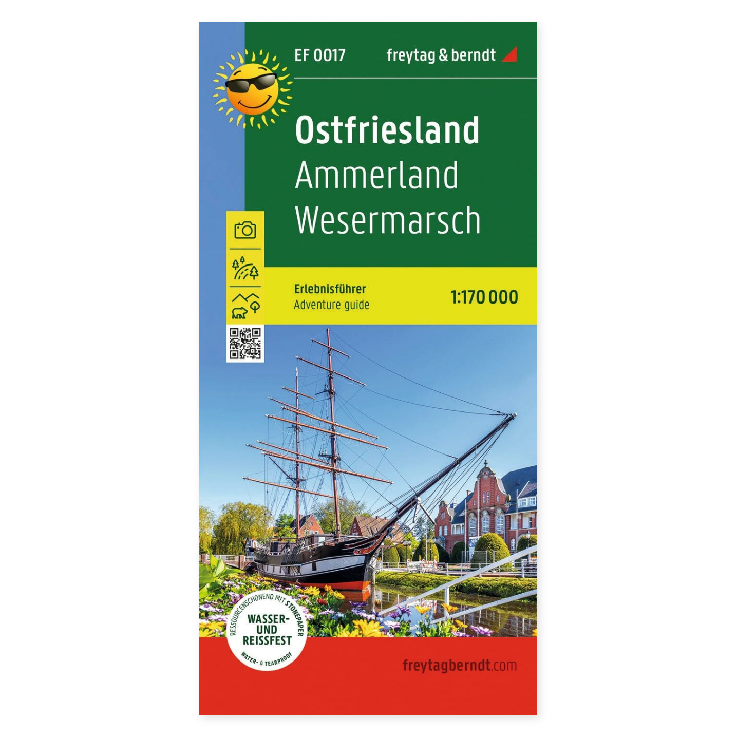 Ostfriesland, Ammerland og Wesermarsch – fritidskart 1:170 000 (vannfast) – forside