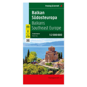 Omslag til veikart over Balkan og Sørøst-Europa med landskapsmotiv