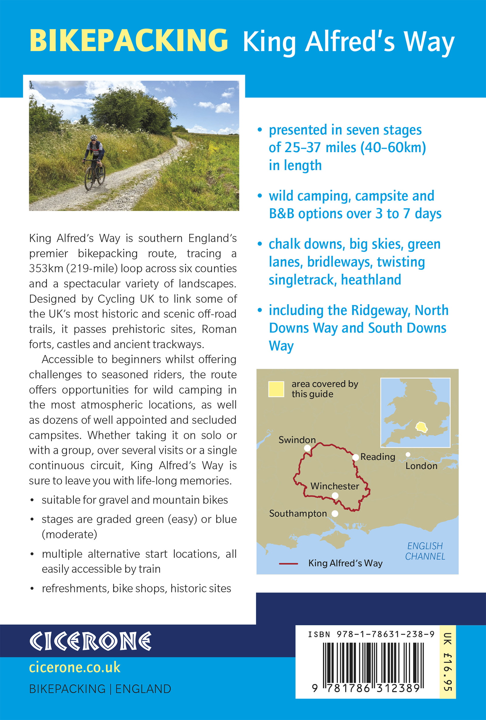 Back cover of Bikepacking King Alfred's Way