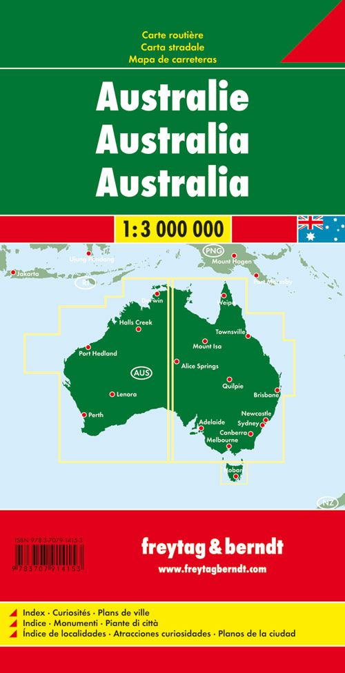 Australia – veikart (flerspråklig) – kartutsnitt