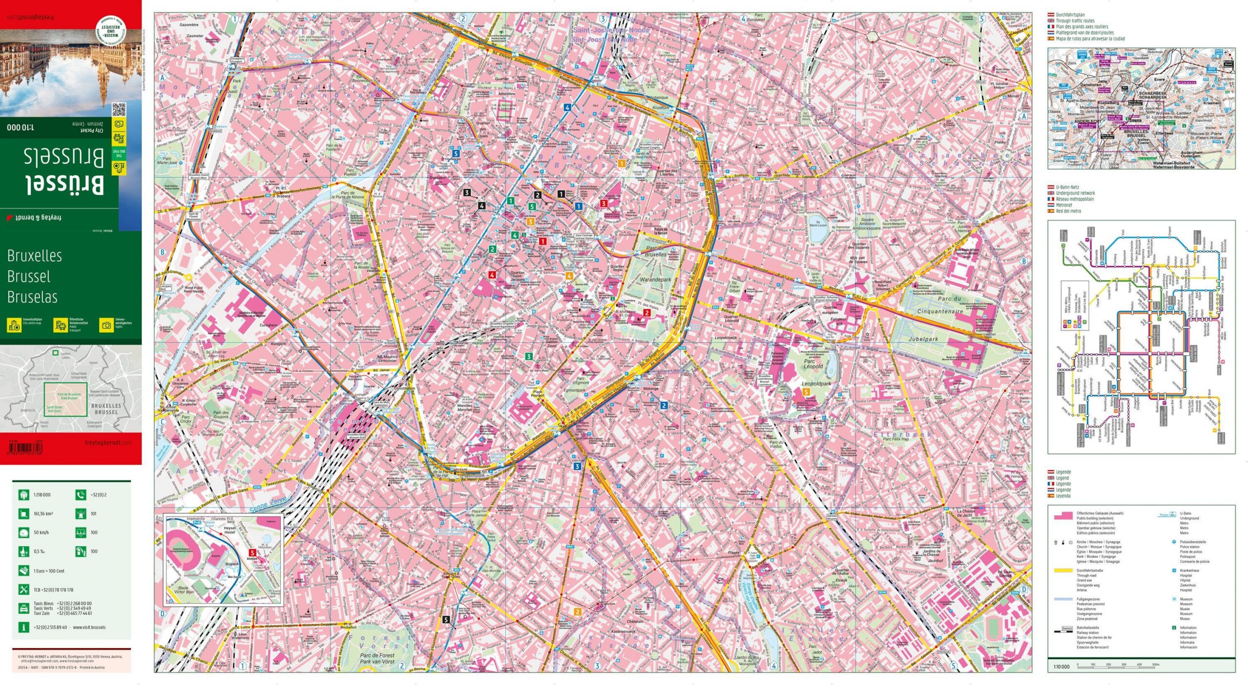 Brussel – bykart (vannfast, lommeformat) – innholdseksempel 1