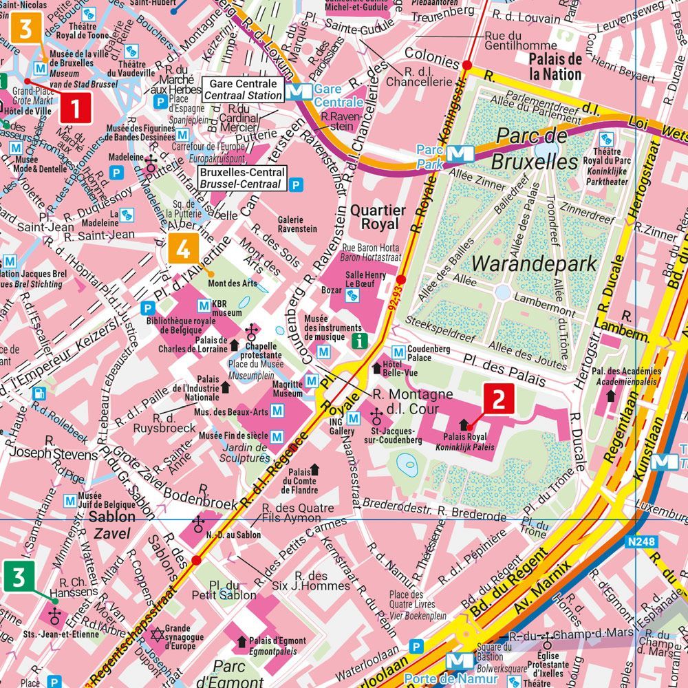 Brussel – bykart (vannfast, lommeformat) – innholdseksempel 4
