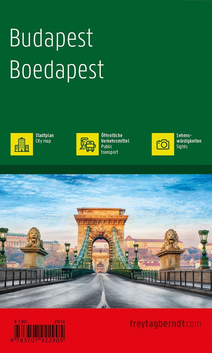 Budapest – bykart (vannfast, lommeformat) – bakside
