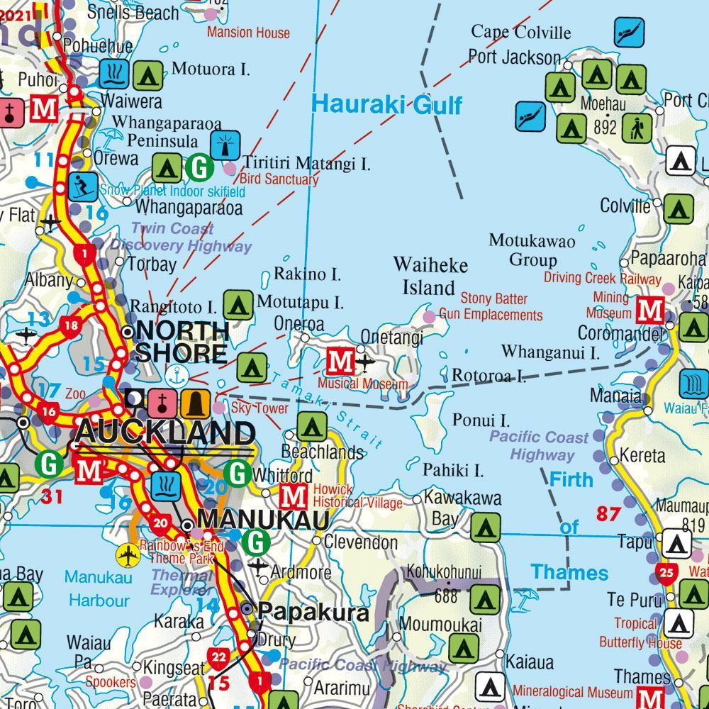 New Zealand – veikart (flerspråklig) – innholdseksempel 1