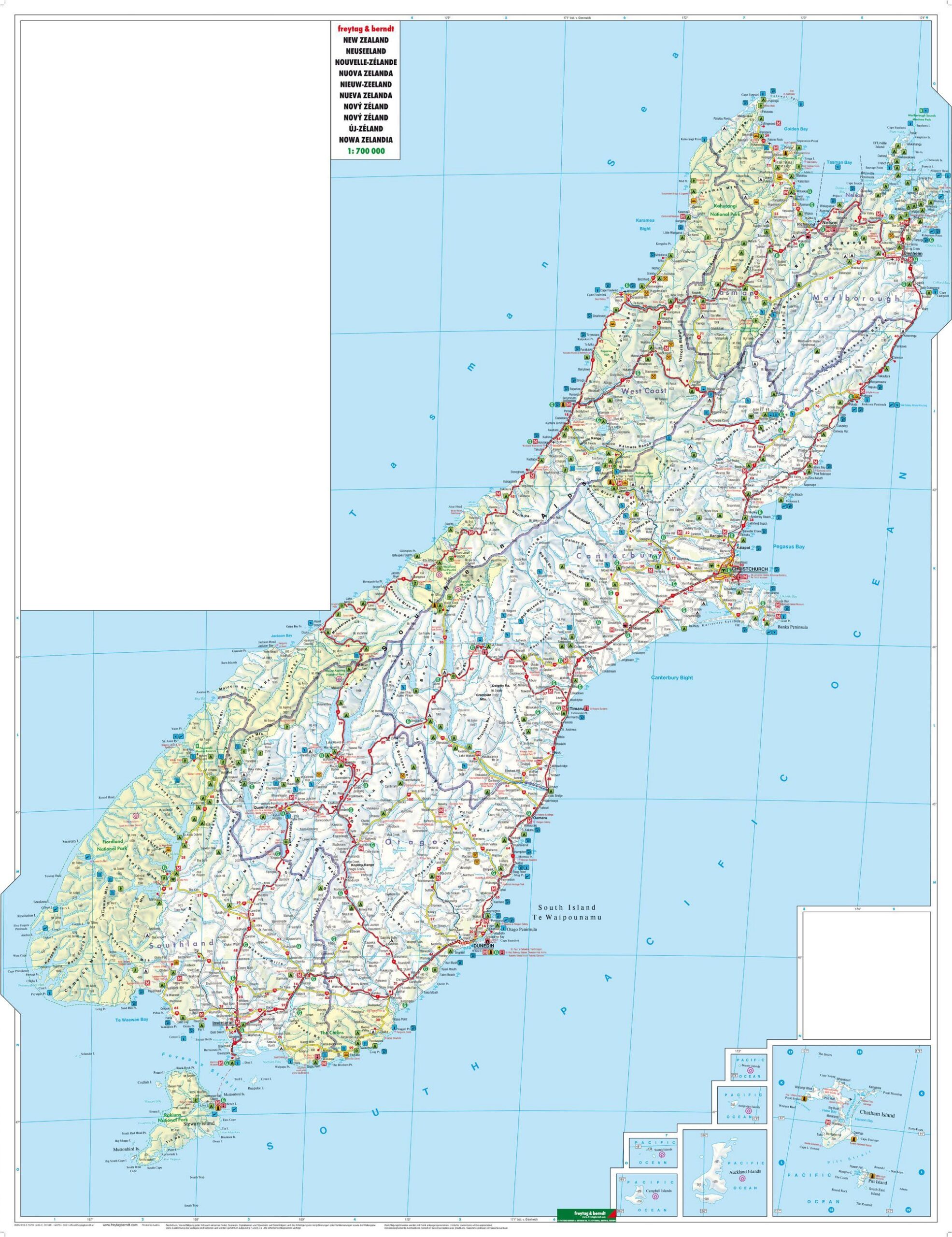 New Zealand – veikart (flerspråklig) – innholdseksempel 3