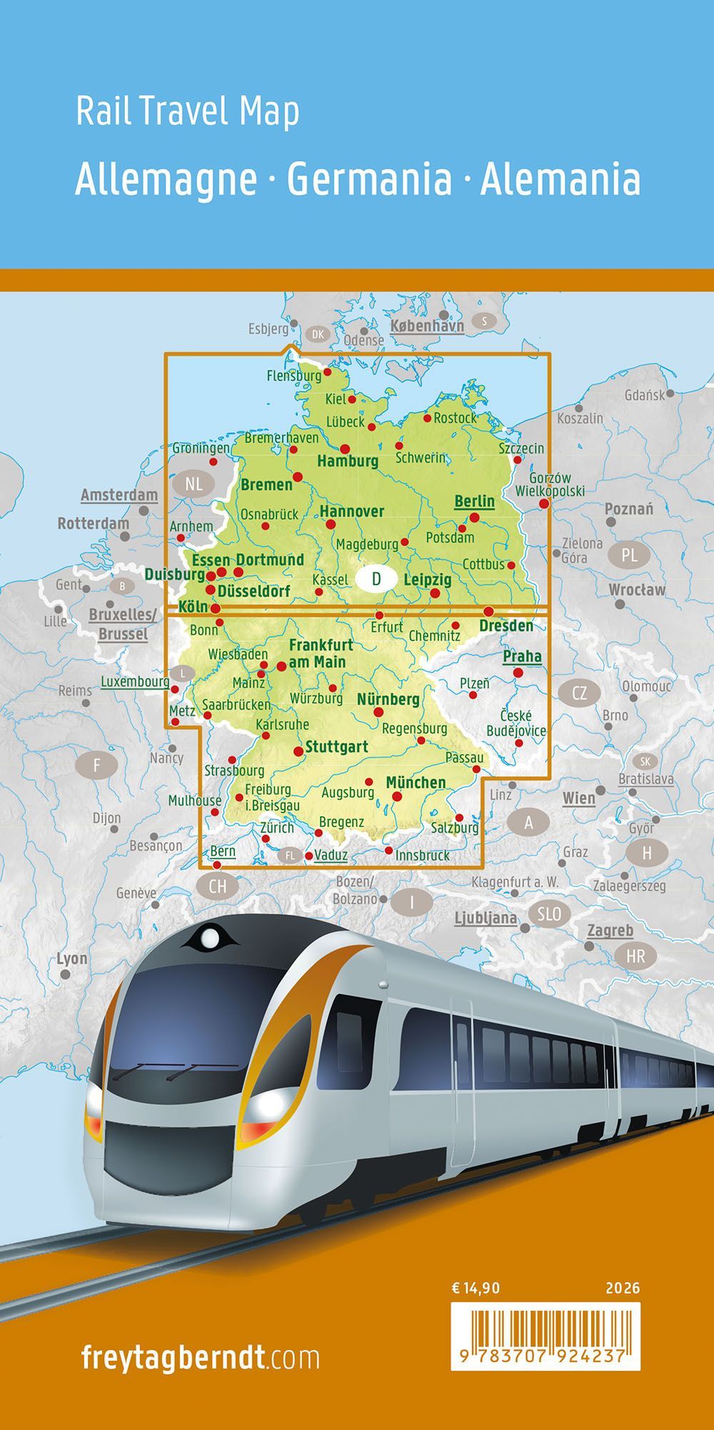 Tyskland – jernbanekart – bakside