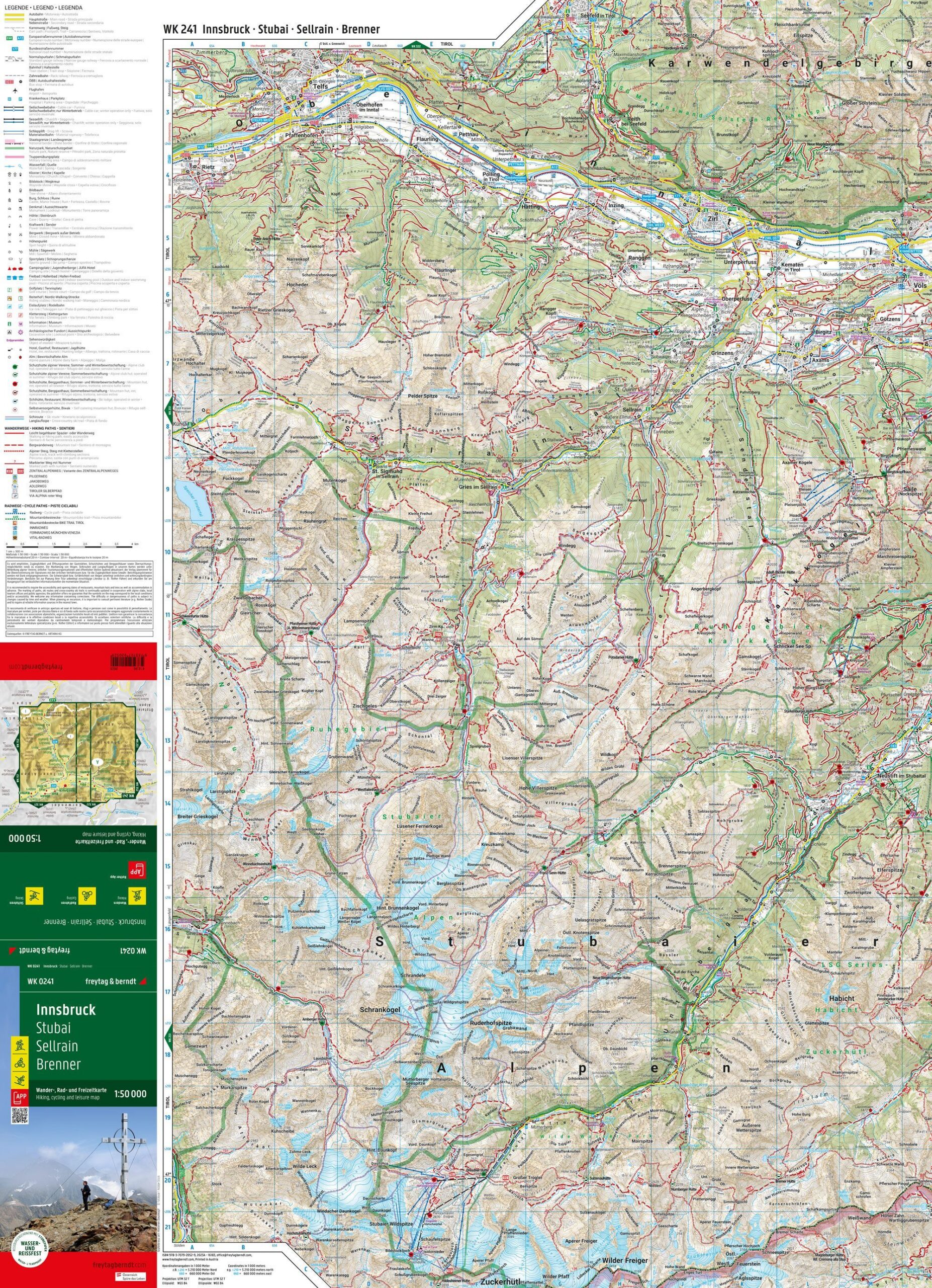 Innsbruck, Stubai, Sellrain og Brenner – turkart (vannfast) – innholdseksempel 4