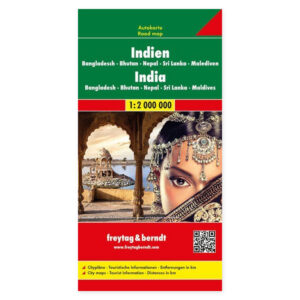 India, Nepal, Bangladesh, Bhutan og Sri Lanka – veikart (flerspråklig) – forside