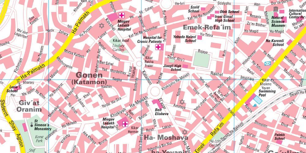 Jerusalem – bykart (flerspråklig) – innholdseksempel 2