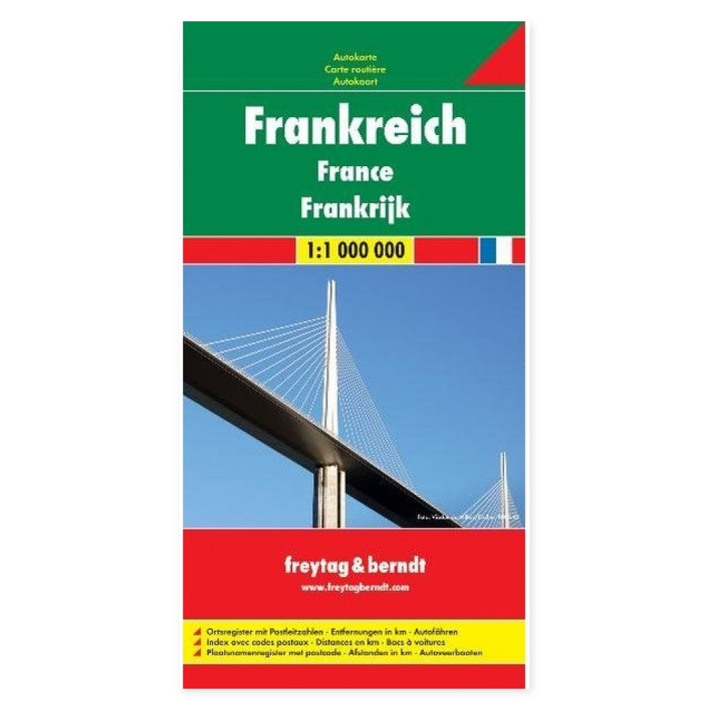 Veikart over Frankrike i målestokk 1:1 000 000