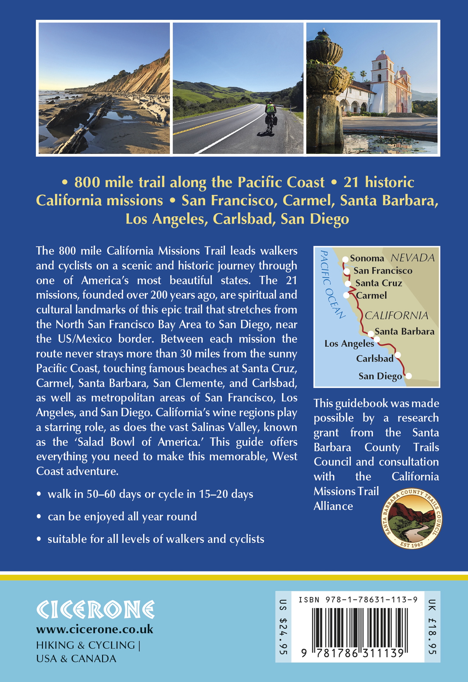 Bakside av Hiking and Cycling the California Missions Trail