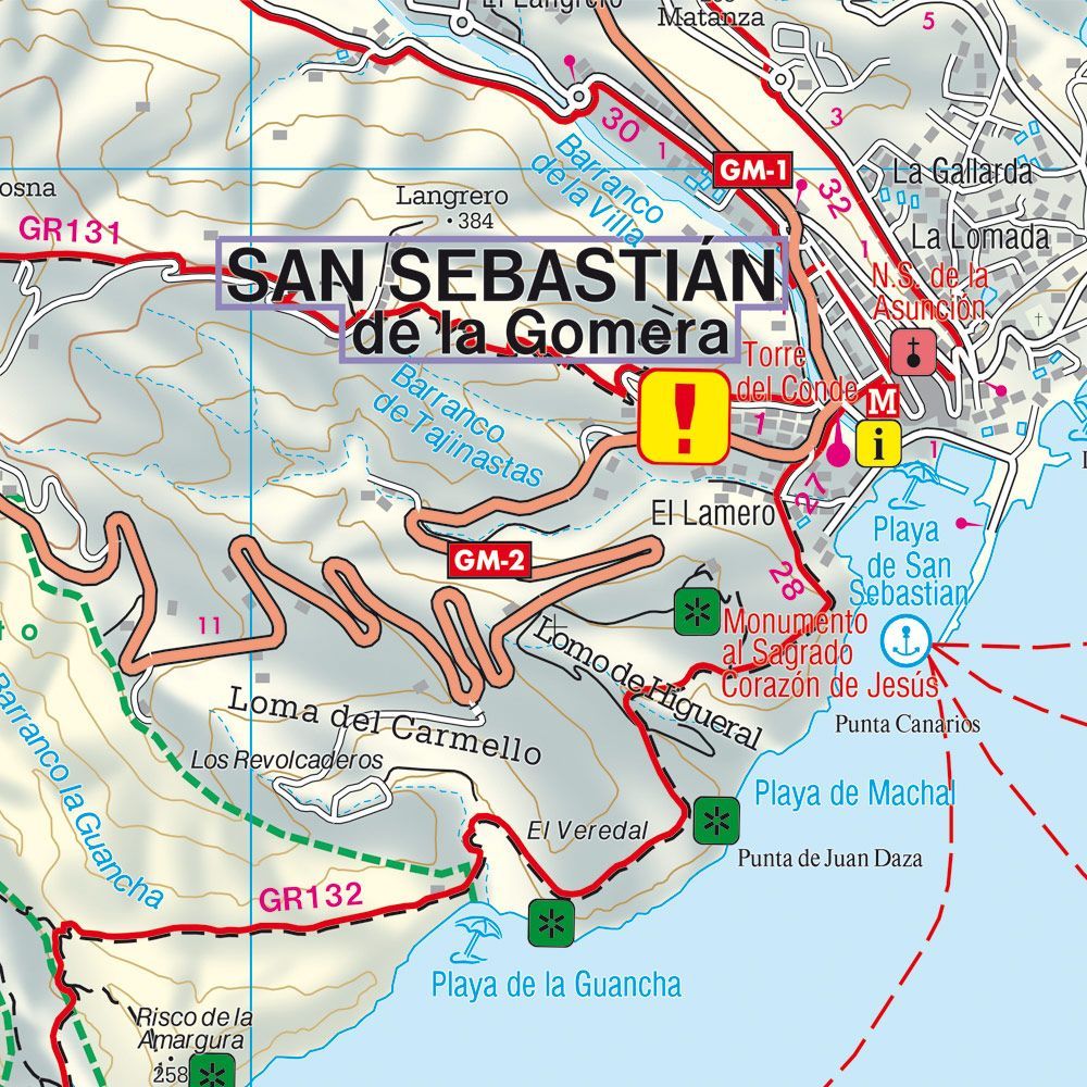 La Gomera – veikart (flerspråklig) – kartutsnitt