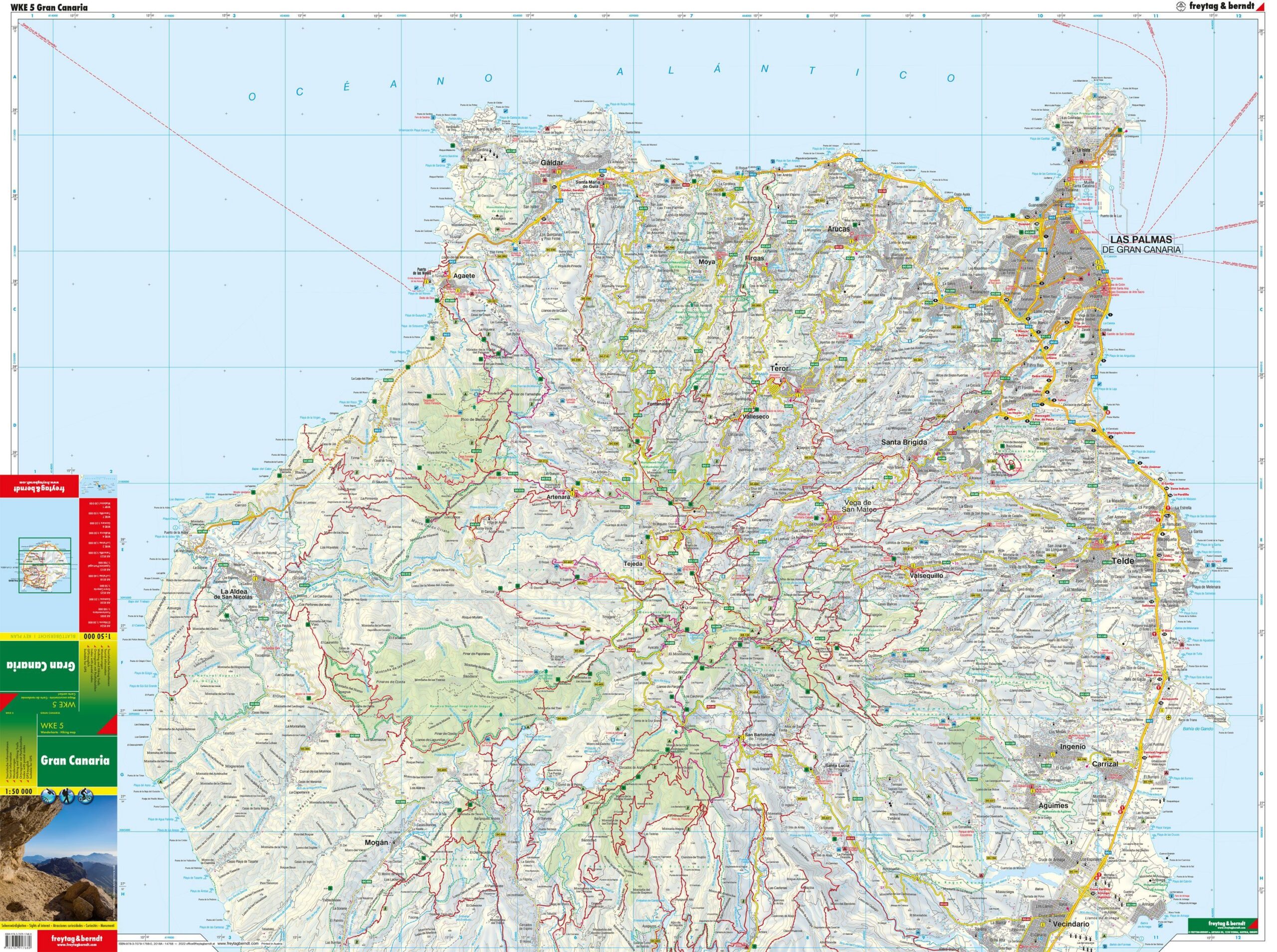 Gran Canaria – turkart 1:50 000 (flerspråklig) – kartutsnitt