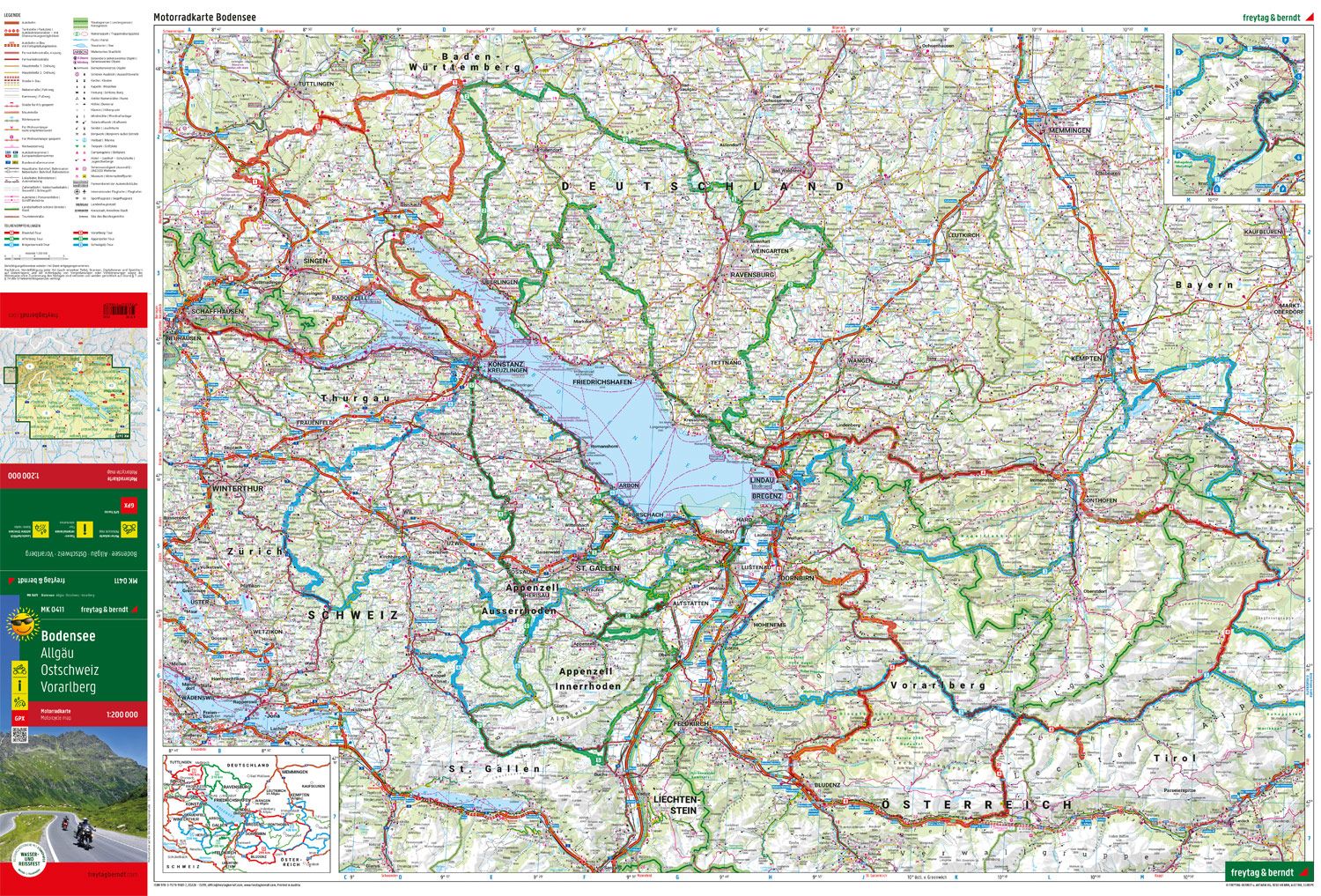 Bodensee – motorsykkelkart 1:200 000 (vannfast) – kartutsnitt