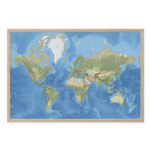 Pl@net Map World map with countries and capitals | Poster, plate or framed