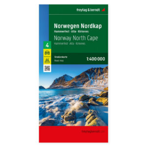 Veikart over Nordkapp med Hammerfest, Alta og Kirkenes