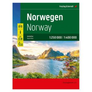 Bilatlas over Norge med detaljert veinett og turistinformasjon