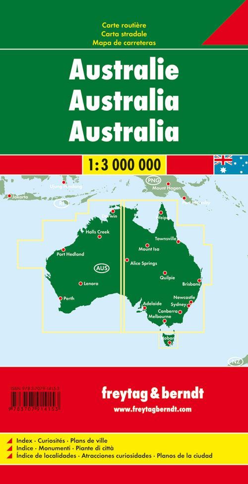 Australia – veikart (flerspråklig) – bakside