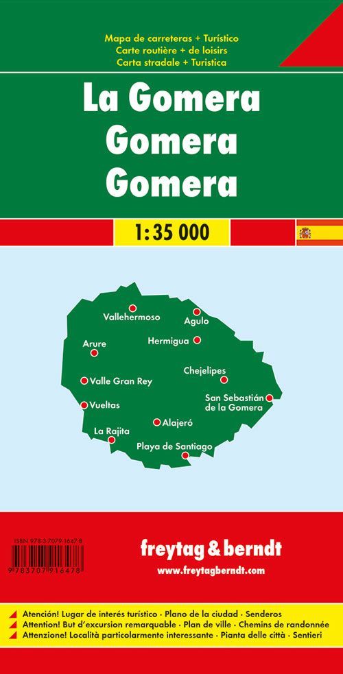 La Gomera – veikart (flerspråklig) – bakside