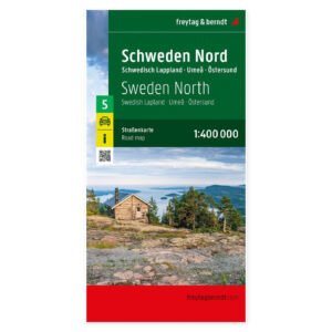 Forside av Nord-Sverige veikart 1:400 000 som dekker Lappland, Umeå og Östersund